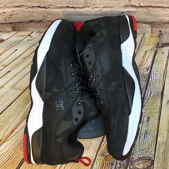 DC Shoe Company Men's Leather Black Camo Accent Low Skate Shoes Sneakers - Picture 5 of 7